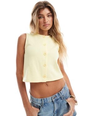 Miss Selfridge Soft Rib Knit Vest - Green