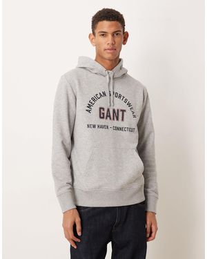 GANT Sweat à capuche à logo style universitaire - Gris