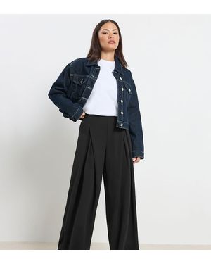 PixieGirl Petite Pleated Wide Leg Trousers - Blue