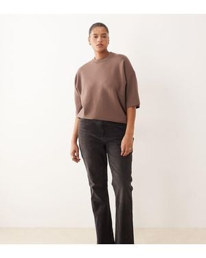 ASOS Asos Design Curve Mid-rise Flare Jeans - Natural