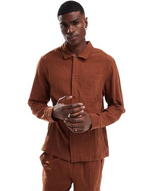 Another Influence Chemise d'ensemble décontractée en gaze - Marron
