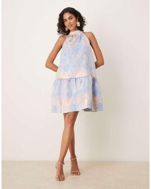 Y.A.S Tie Back Halterneck Mini Dress - Multicolour