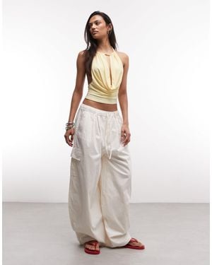 Collusion Cowl Neck Halter Top - White