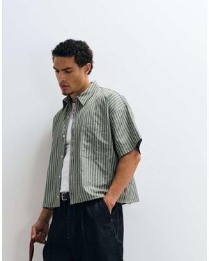 Reclaimed Vintage Short Sleeve Boxy Shirt - Grey