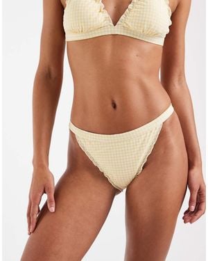 Vero Moda Gathered Brazilian Bikini Brief - Brown