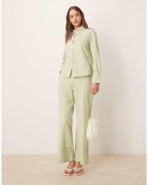 Sister Jane Wide Leg Stripe Trouser Co-Ord - Natural