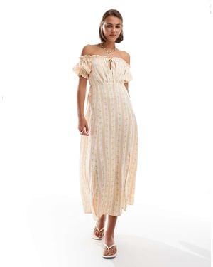 Miss Selfridge Bardot Maxi Dress - White