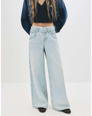 Pull&Bear – weite jeans - Blau