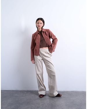 TOPSHOP Cord Pull On jogger - White