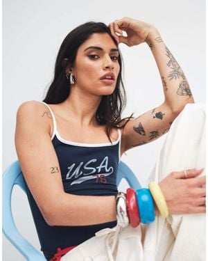 Hollister Soccer Style Usa Cami Top - Blue