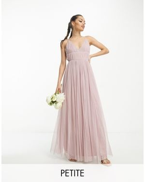Beauut Petite Bridesmaid Layered Tulle Maxi Dress - Pink
