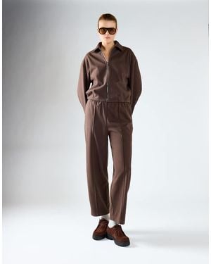 Glamorous Zip-Up Collared Jacket - Brown