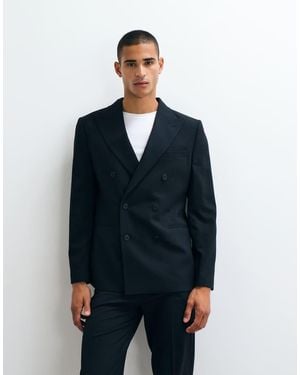 ASOS Americana De Traje Entallada De Doble Botonadura En - Azul