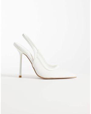SIMMI Simmi London Morley Slingback Heeled Court Shoes - White