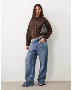 Jdy Faux Suede Overshirt - Brown