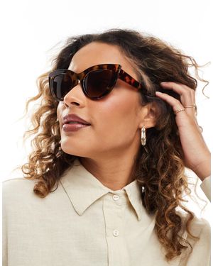 Pieces Cat Eye Sunglasses - Brown