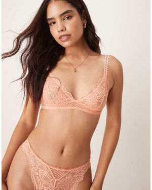 Free People Sujetador Coral De Encaje Lace Lover De -Naranja - Marrón