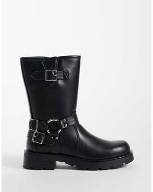 Glamorous Botas Biker De Media Caña En Negro