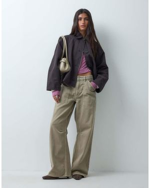 ASOS Korte Trenchcoat Met Plooidetail - Bruin