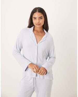 Gina Tricot Mix And Match Soft Long Sleeve Pyjamas Shirt - White
