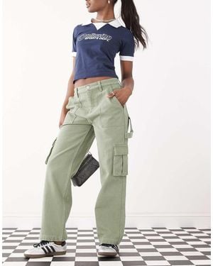 Santa Cruz Pantalones Caqui Claro Cargo De Pernera Recta Holgada Workers De - Blanco