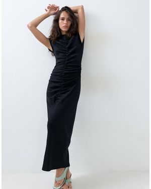 ASOS Ruched Front Midi Dress - Blue