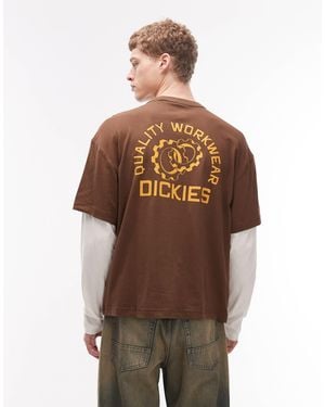 Dickies – payson – doppellagiges, langärmliges shirt - Braun