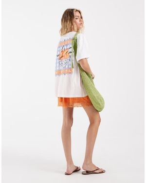 Vero Moda Sorrento Oranges Oversized Graphic T-shirt - White
