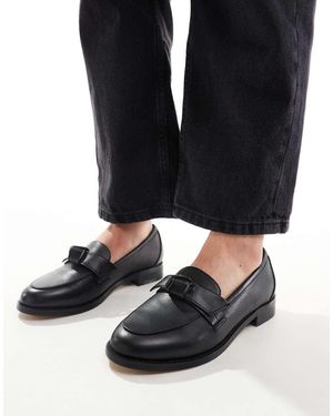 schuh Lula Bow Loafers - Black