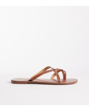 SEQWL Wide Fit Platte Sandalen Met Brede Pasvorm En Bandjes - Bruin