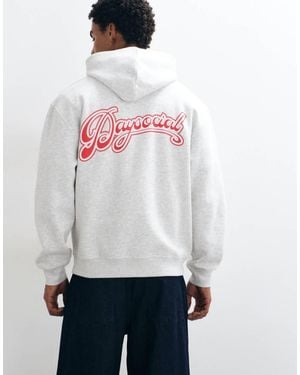 ASOS Relaxed Hoodie With Back Puff Print - White