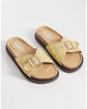 Glamorous Flat Woven Sandals - Natural