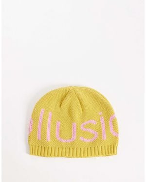 Collusion Crochet Logo Beanie - Yellow
