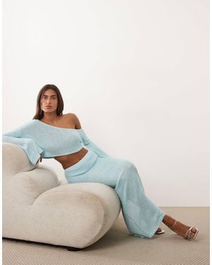 Wanderdoll – gigi – maxi-strandrock aus metallic-strick - Blau