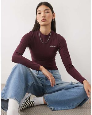 Dickies Top Aderente A Maniche Lunghe Bordeaux - Blu