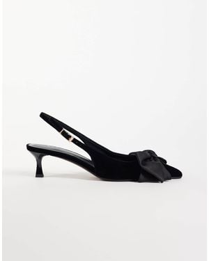 ASOS Slingback-kitten-heels mit schleifendetail - Schwarz