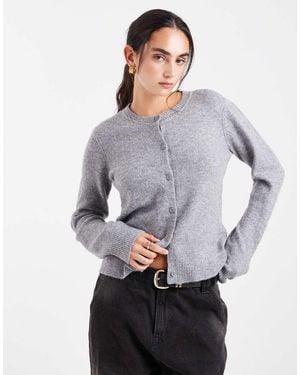 Pieces Knitted Cardigan - Grey
