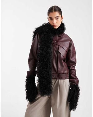 South Beach Mongolian Scarf And Mittens Set - Black