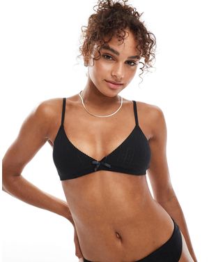The Frolic – exklusiver triangel-bh aus pointelle - Schwarz