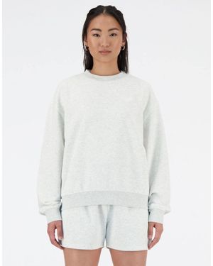 New Balance – sport essentials – pullover aus french-terry - Weiß