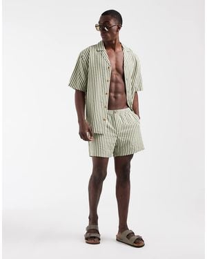 ASOS Co-Ord Wide Fit Shorts - Natural