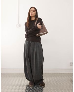 Collusion – karierte hose mit xl-ballonschnitt - Grau