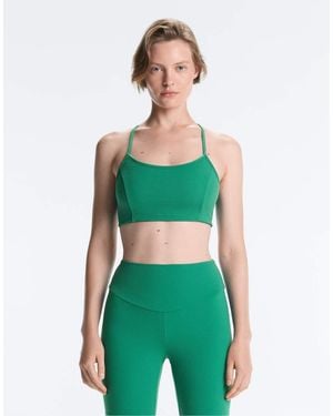 Oysho Light-support Piqué Sports Bra - Green
