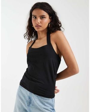 Vero Moda Smooth Jersey Halter Neck Top - Black