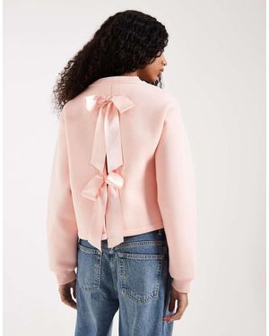 Miss Selfridge Bow Back Sweatshirt - Pink