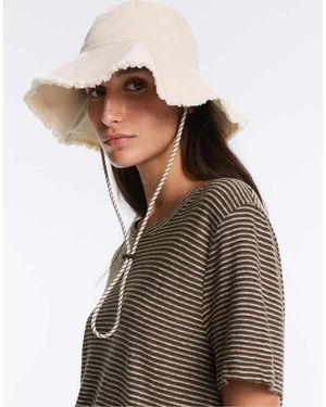 Oysho Cappello Da Pescatore 100% Cotone Chiaro - Marrone