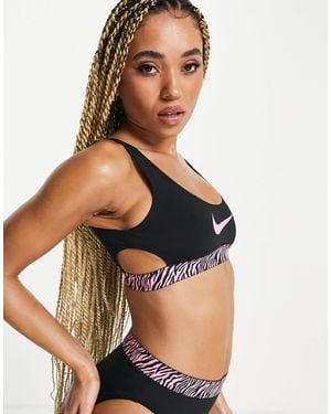 Nike Animal Tape Bikini Top - Black