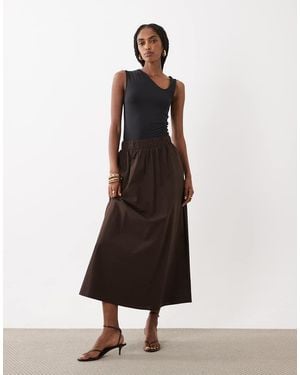 Vila Cotton Midi Skirt - White