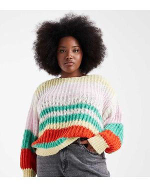 Pieces Plus Jersey A Rayas De Colores De Estilo Retro De Punto De Pieces Curve - Multicolor