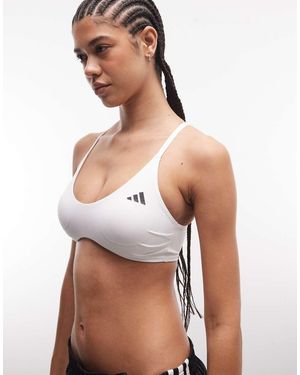 adidas Originals Adidas Training Optime Essentials Light Support Sports Bra - White